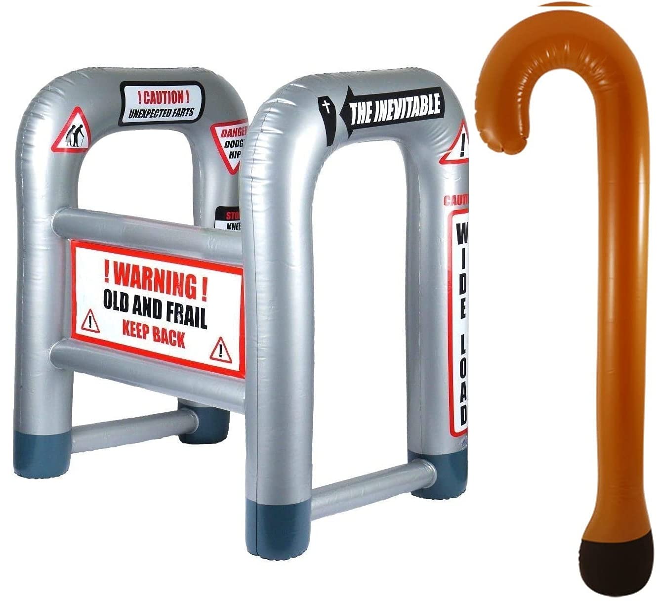 35” Inflatable Blow Up Walking Stick & Walking Printed Zimmer Frame Party Jokes Novelty Dress Up