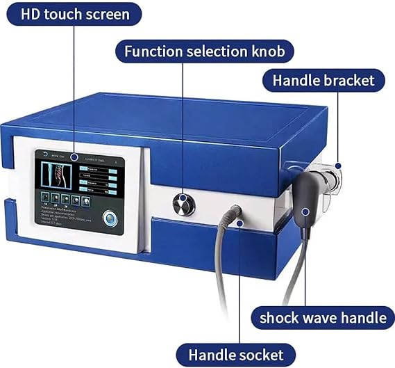 Shockwave Therapy Machine,Multifunctional Shockwave Machine with 9 Massage Heads,0.5-10 Bar 1-21hz Pneumatic Shockwave Therapy Device for Pain Relief and Ed
