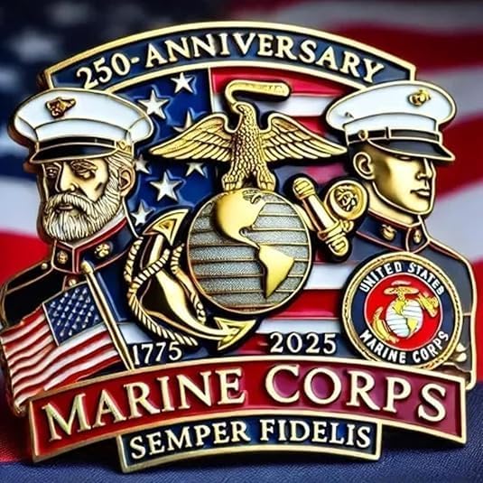 Image of 250th Anniversary Commemorative Pin Marine Corps Emblem Lapel Alloy Button Brooches Veteran Military Collection Gift Jewelry