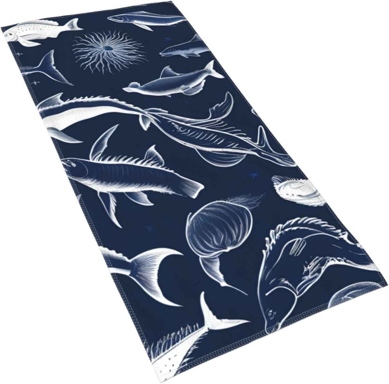 Ocean Fishes Print Hand Towels for Kitchen, Decorative Bathroom Towels Decor Farmhouse Cute for Men Women Gifts