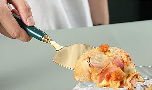 Miniatura 8 de Juego de cuchillos para tartas de boda, pala, cubiertos de acero inoxidable, mango de cerámica, boda, fiesta, Acción de Gracias, Navidad (negro)