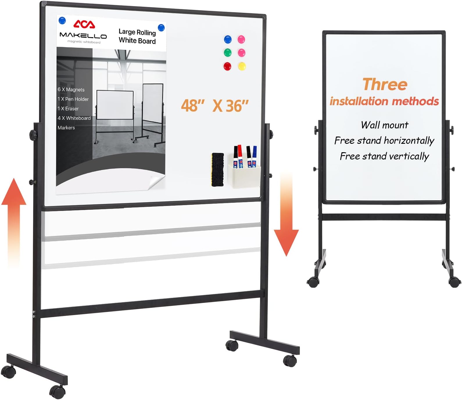 Stand Up Desk Store Rolling Mobile Whiteboard