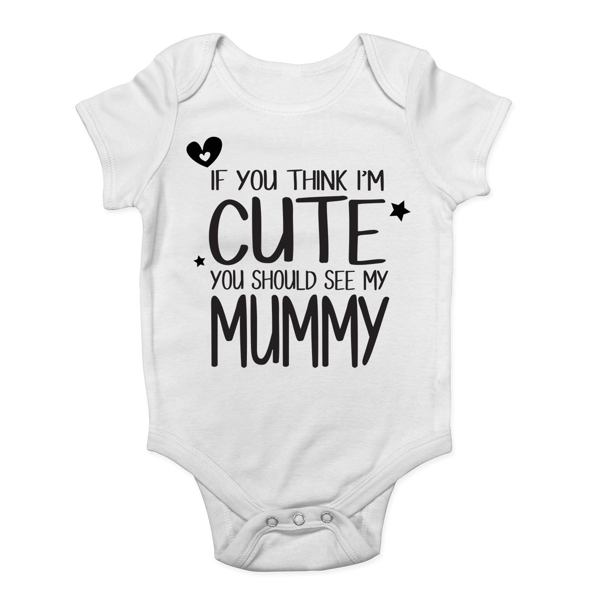 Shopagift Boys White If You Think I'm Cute You Should See My Mummy Cute And Girls Baby Vest Bodysuit