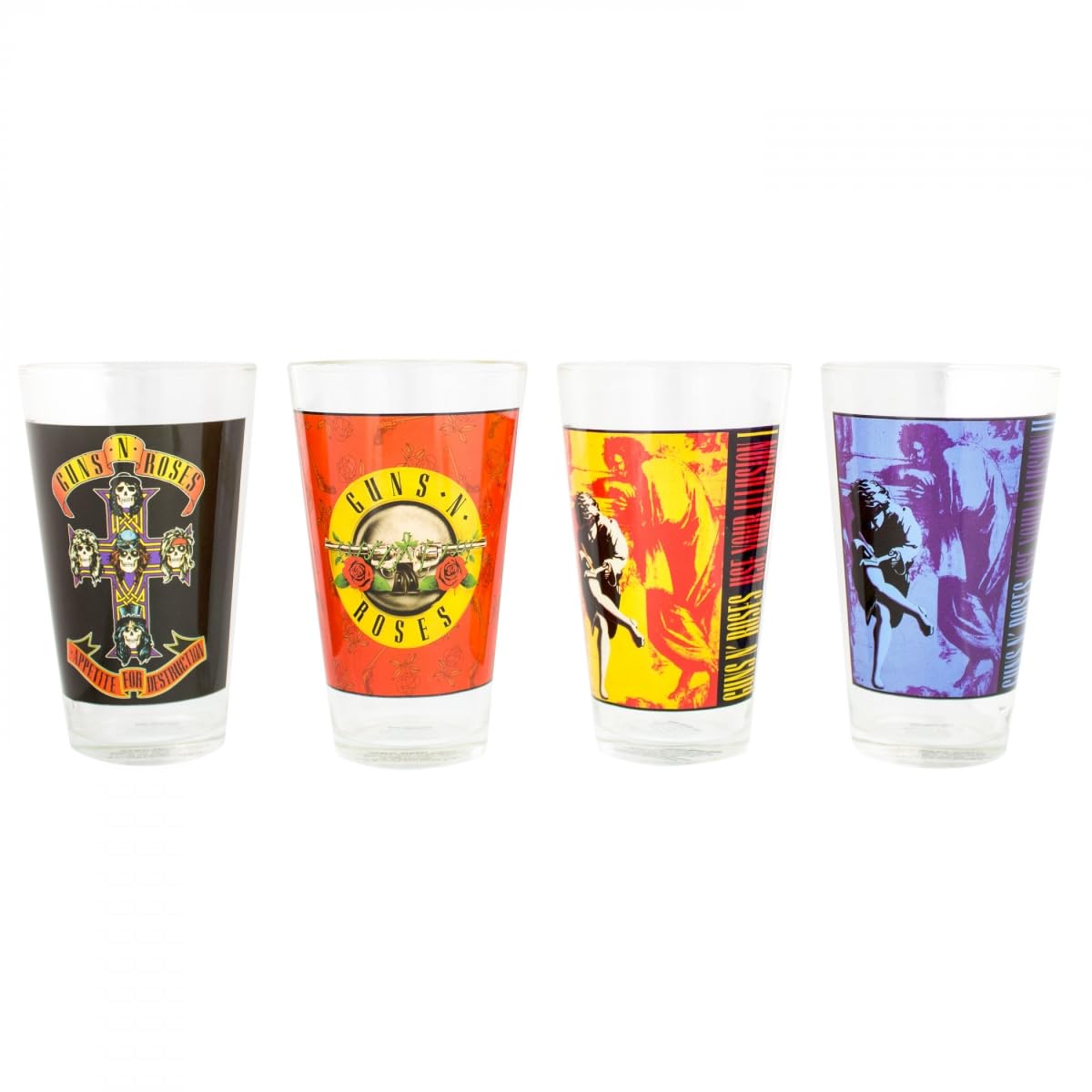 GUNS N' ROSES シングル5枚セット Amazon.com | ICUP Guns N' Roses Pint Glass 4-Pack, 16 oz