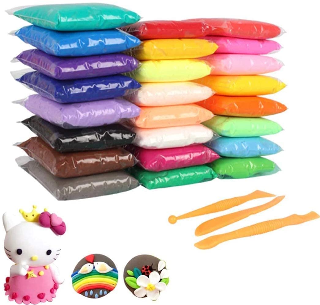 Firstly Air Dry Clay, Magic Clay Artist Studio Toy, No-Toxic Modeling Clay & Dough, Creative Art DIY Crafts, Gift for Kids (24), Multicolour (B08BX2FJQ7) Amazon Price History, Amazon Price Tracker