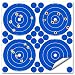 Adhesive 4 Inch Reactive Splatter Shooting Target - Four Targets and 28 Repair Patches per Sheet