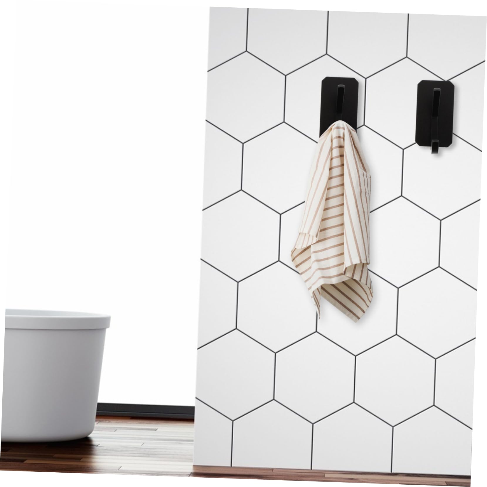 MAGICLULU 6piezas Ganchos Adhesivos Para Pared De Impermeables y Resistentes Para Cocina y Baño Almacenamiento De Ropa y Accesorios