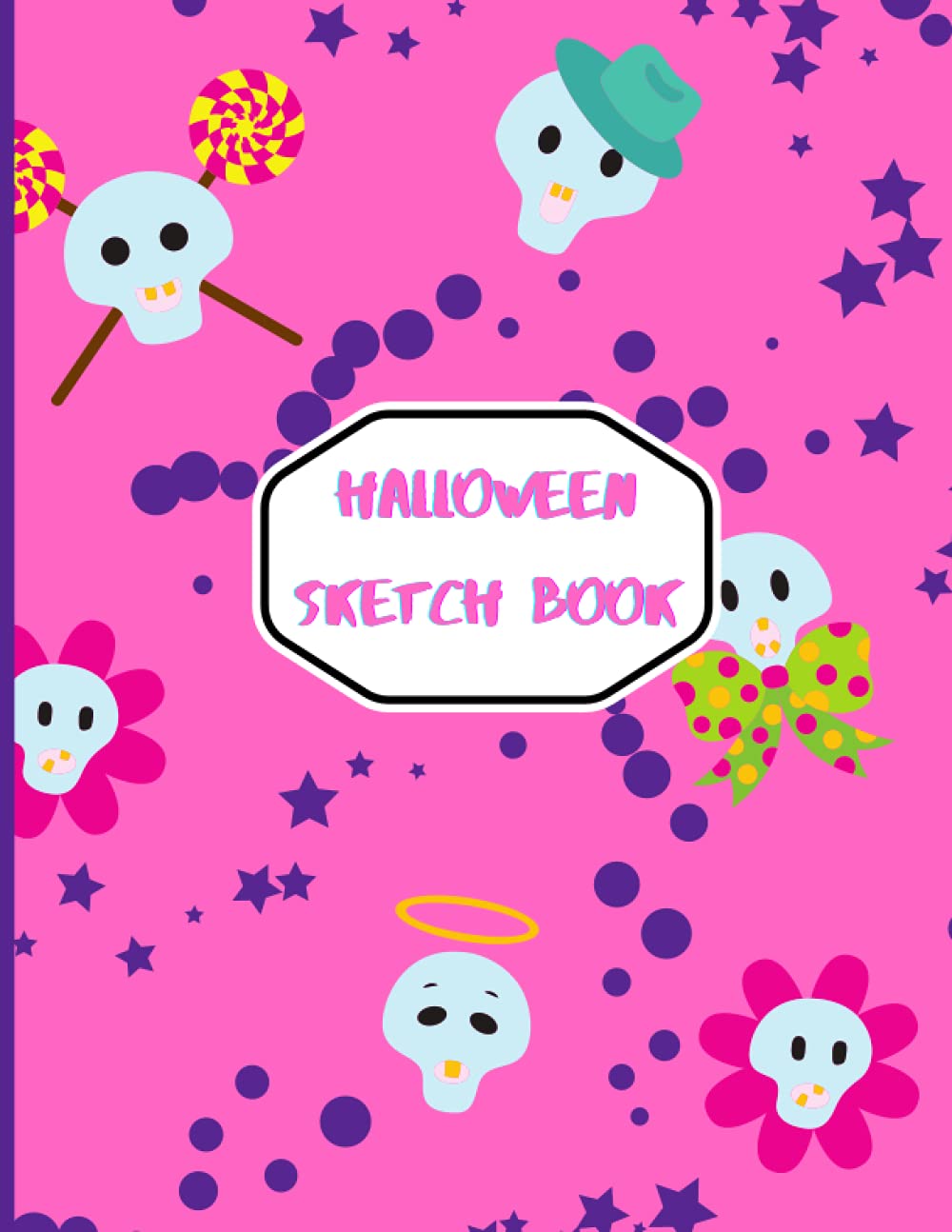 Halloween Sketch Book: Halloween Pink Theme Cute Sketch Book for Kids & Girls | Kids Halloween Themed Blank Book for Drawing | 100 Pages | 8.5" x 11".