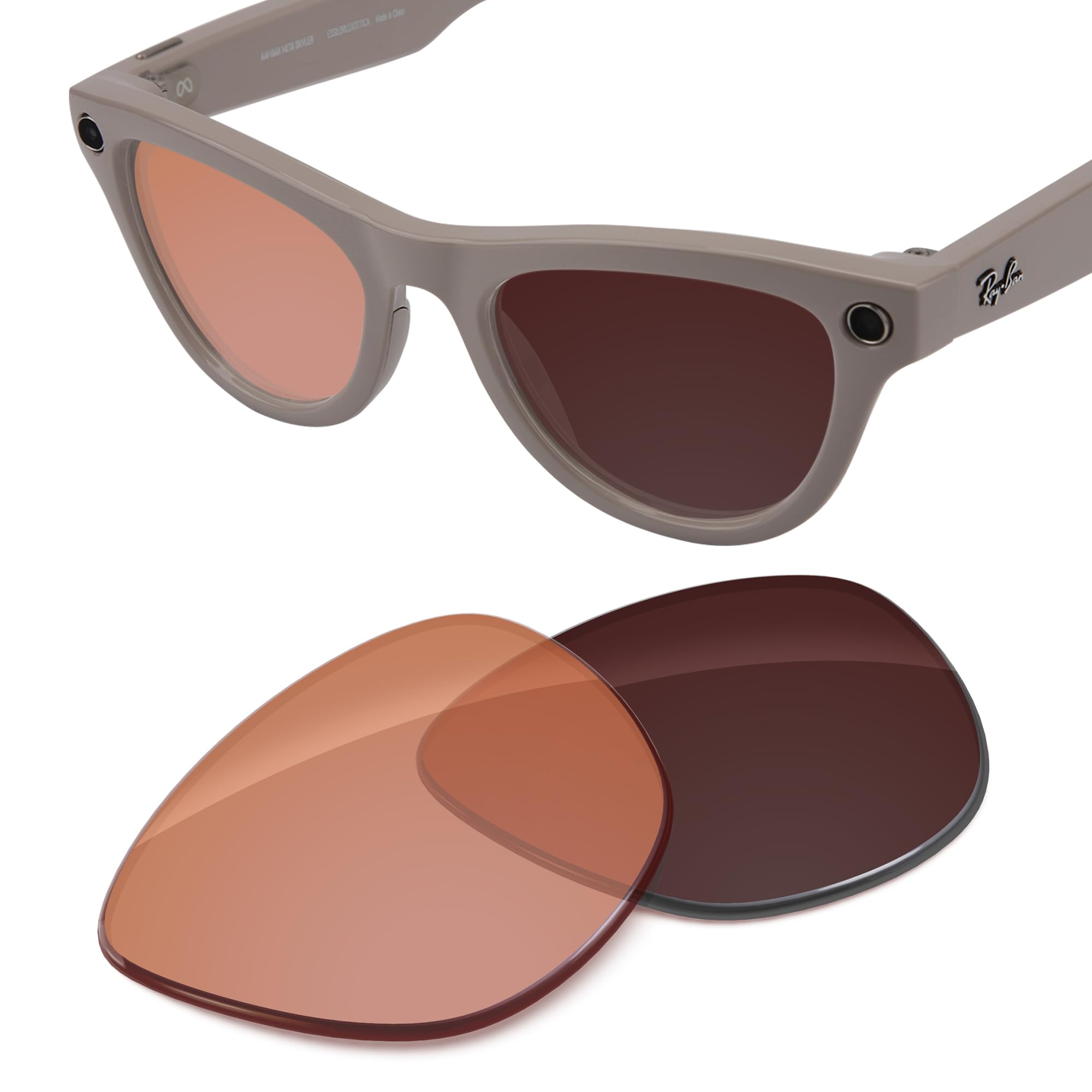 Lentes de repuesto compatibles con gafas RayBan Meta Skyler RW4010 de 52 mm AI, protección UV, transición