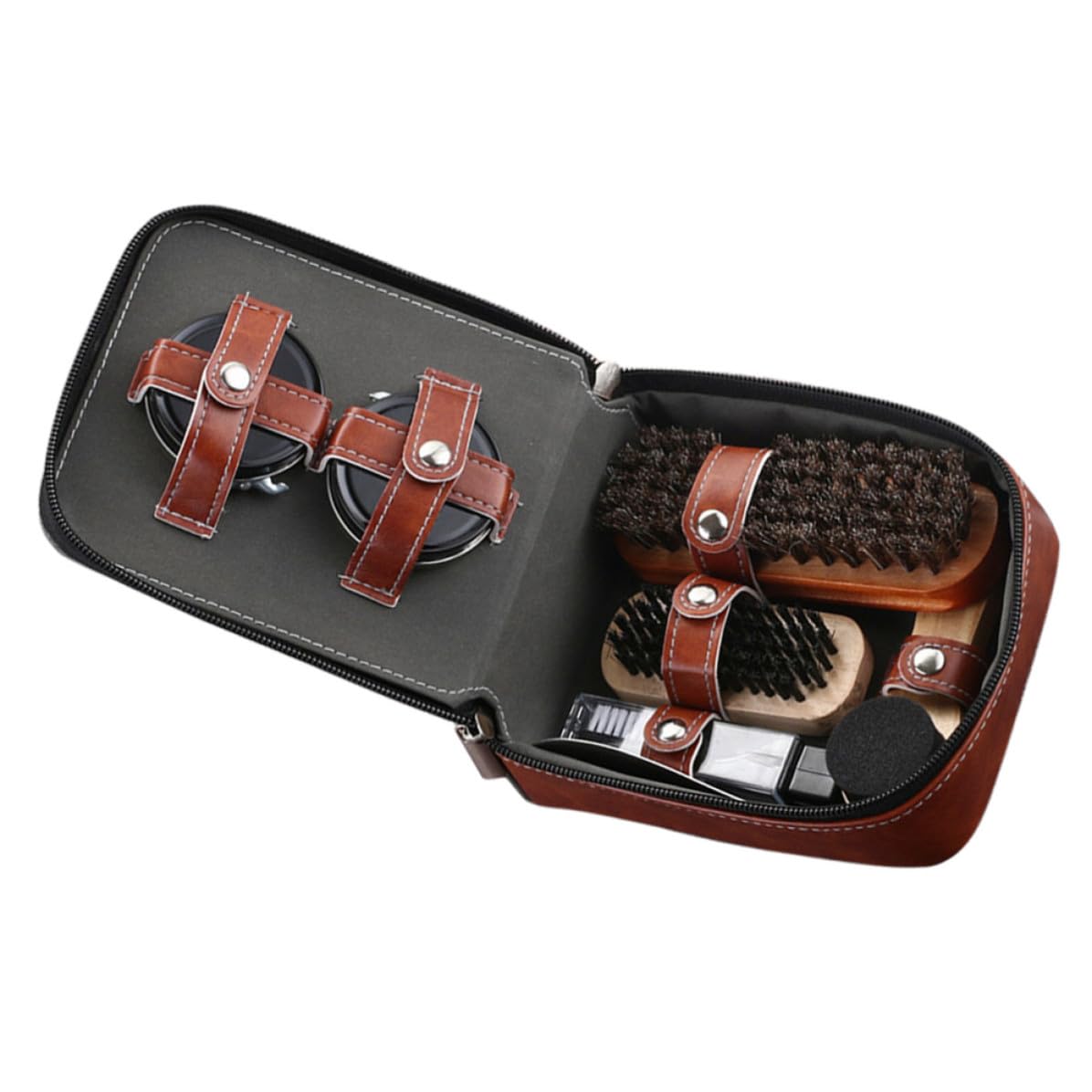 9 Piezas Cepillo para Lustrar Zapatos Kit Portátil de Limpieza