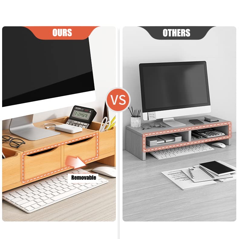 Supporto per monitor in legno, supporto per monitor di computer