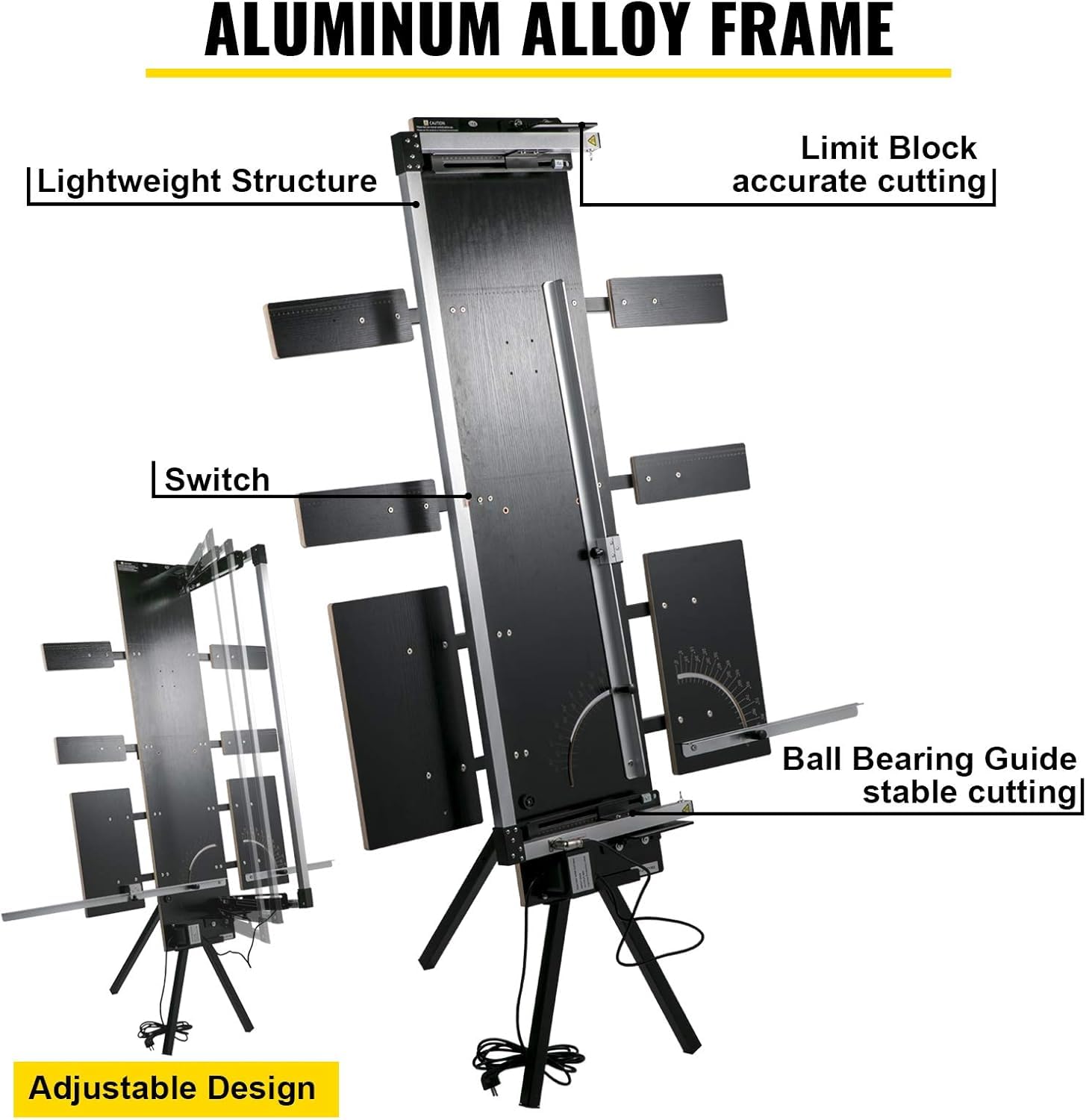 VEVOR Styroporschneider, 200W Schaumschneider aus Aluminiumlegierung, Styrocutter mit Nickel-Chrom-Legierun, 42V Ausgangsspannung, Schnittlänge 127 cm Nut-Maschine für Profis, Heimwerker, 179x42x15cm
