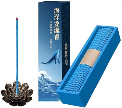 Natural Marine Ambergris Incense Sticks - 400 Count Long-Lasting Fragrance for Home, Office, Yoga, Meditation, Aromatherapy, Temple, Gift - Natural Handmade Incense Lotus Incense Holder Not Included