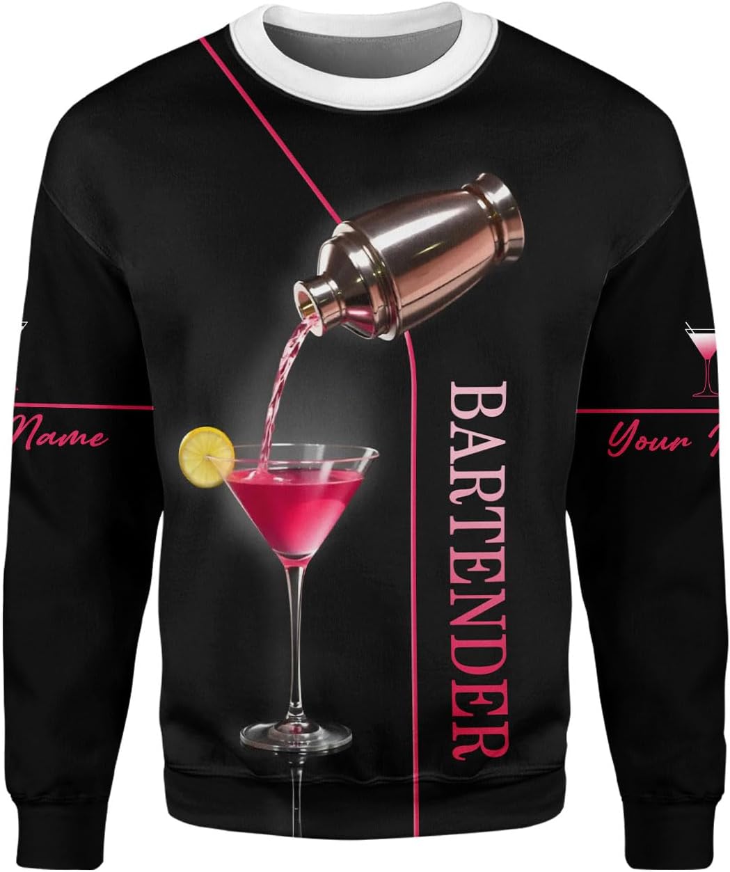 Personalized Bartender 3D Shirt, Custom Name Bartender 3D All Over Print T-Shirt for Men Women Full Size S-5XL