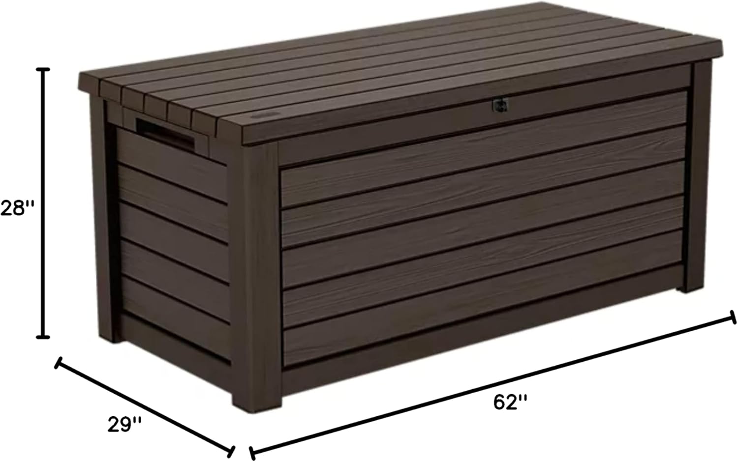 Keter 165-Gallon Deck Box with dimensions