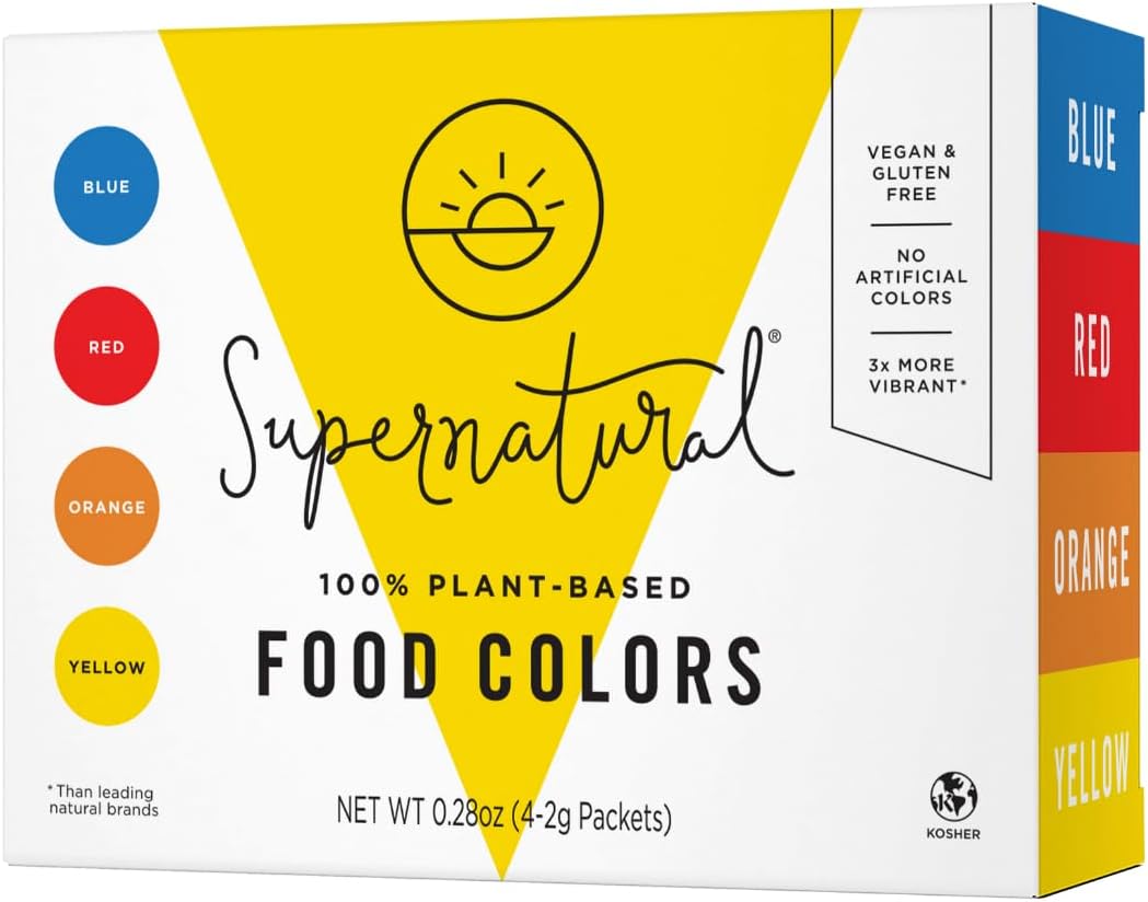 Colorante alimentario en polvo a base de plantas, juego de tintes naturales para hornear, 4 paquetes | Colorantes alimentarios naturales en polvo para glaseado, pasteles, cupcakes, galletas, glaseado, rosquillas, baba, bombas de baño y panqueques arcoíris.