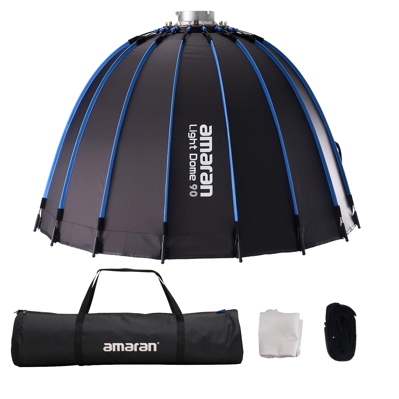 Amaran Light Dome 35,4"/90cm Parabolic Softbox, libération Rapide avec diffuseurs/Grille/Sac pour éclairage continu à Monture Bowens Compatible avec Amaran 300C/150c/200x S/300c, par Aputure