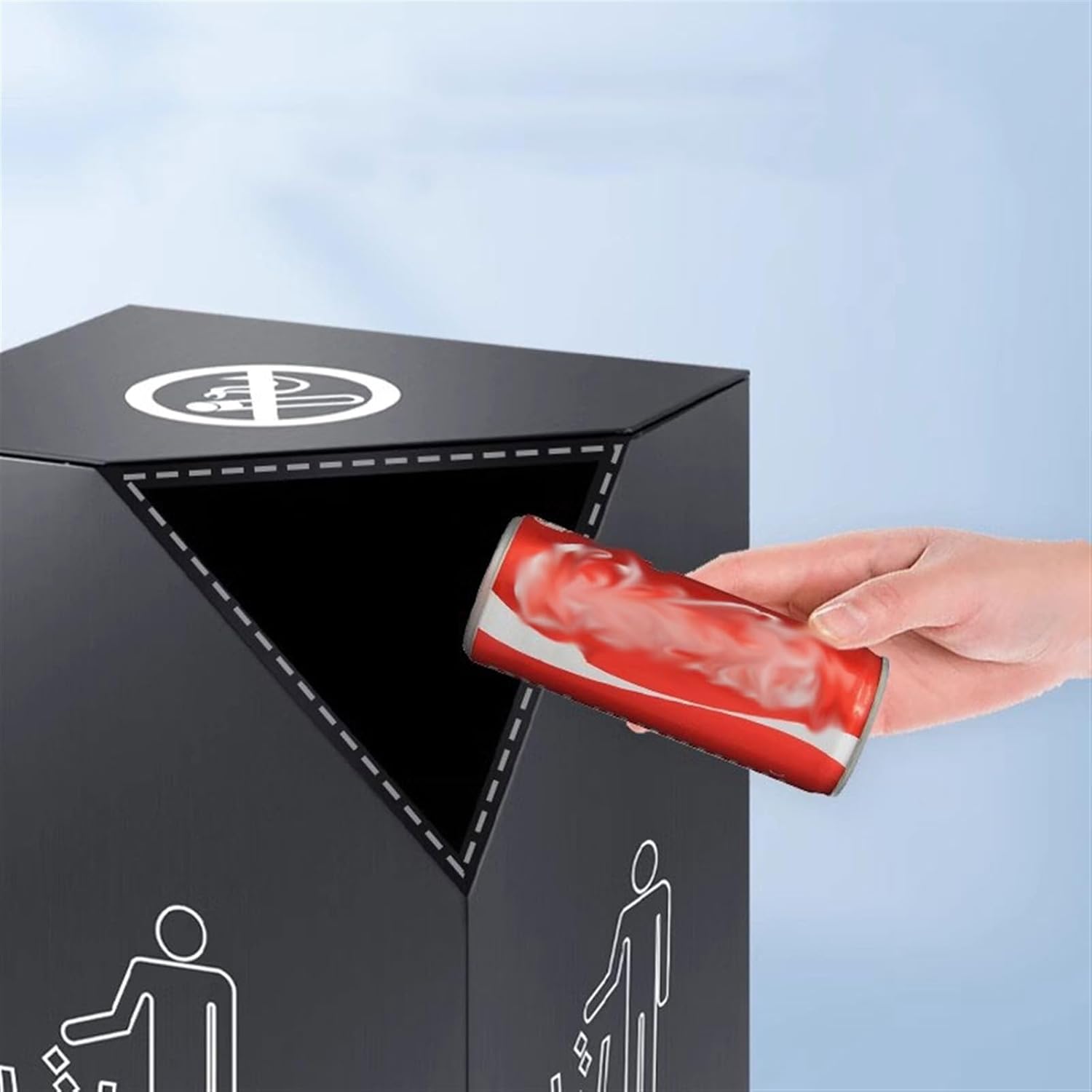 Garbage can Outdoor Bins Lobby Vertical Sales Department Lift Entrance Stainless Steel Hotel Mall Plaza Outdoor Fruit Bins Garbage can
