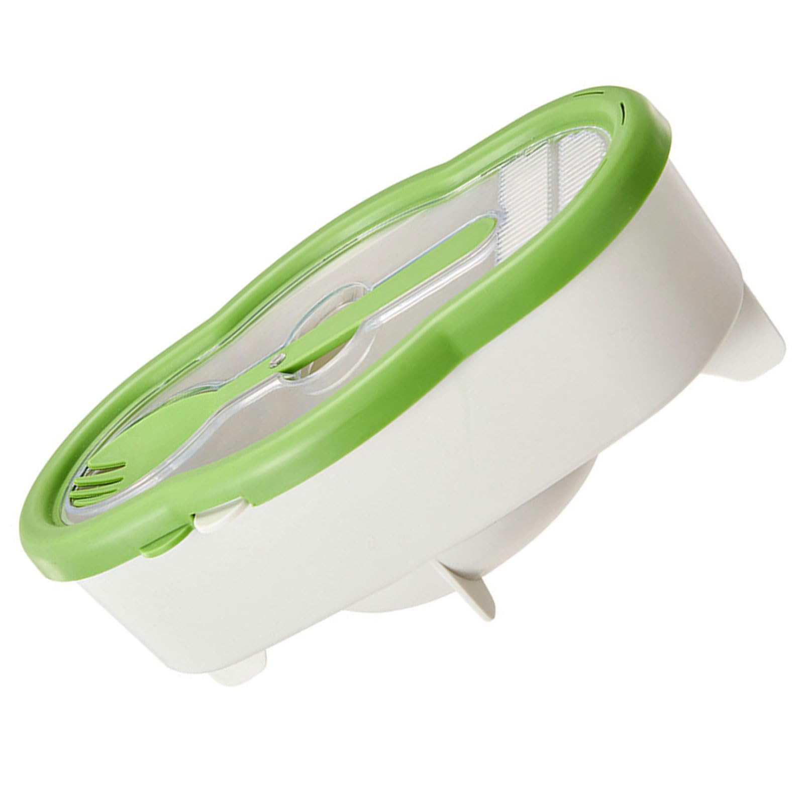 carotoe Noodles Cooker Container with Drainage Holes and Attached Fork Spoon Great for Meal Preps Travel Food Container