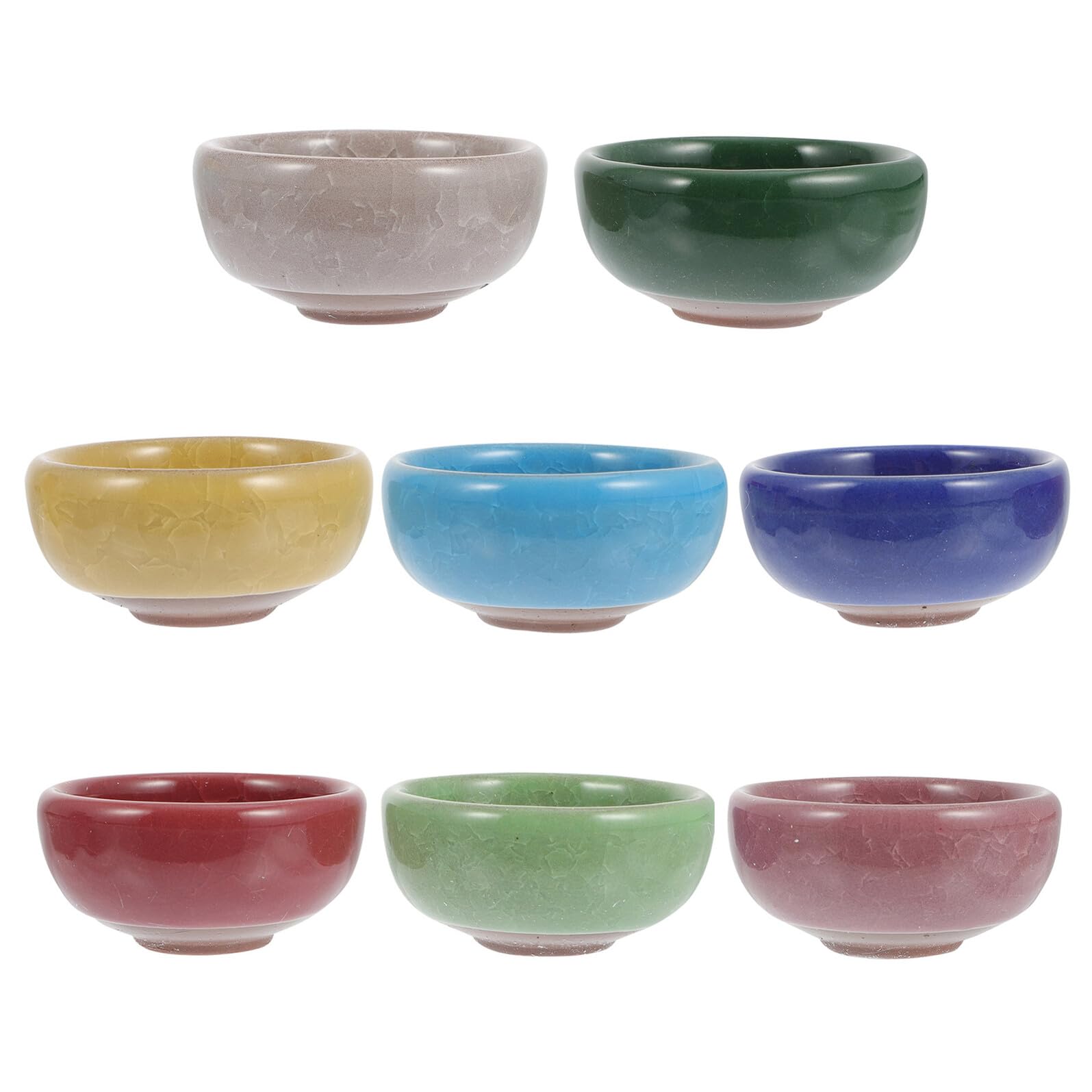 Lot de 8 mini pots céramique pour succulentes avec drainage