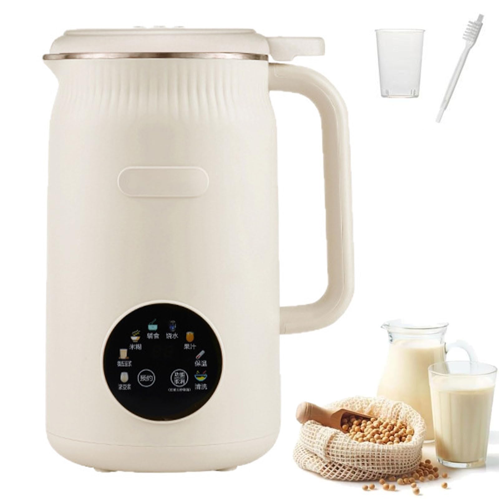 Nussmilch-Maschine 1600 ml 8-in-1 Multifunktions-Automatischer Sojamilchbereiter mit Startverzögerung und Warmhalten