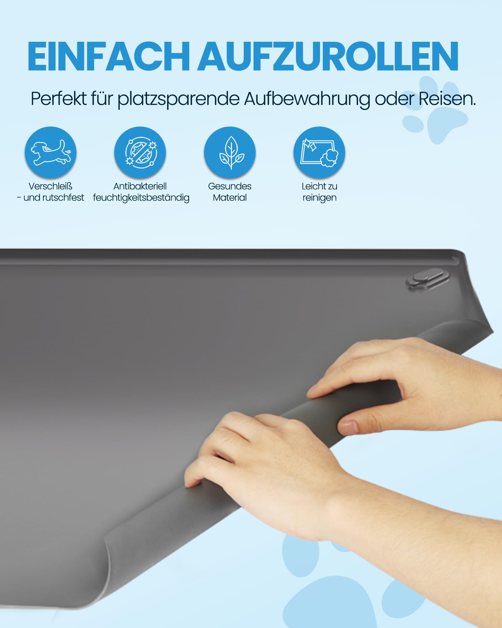 Kittyspout PIPI Matten für Hunde – rutschfeste Silikon-Unterlage mit 4 magnetischen Clips und Wasserdichten Rändern – Hundetoiletten-Tray für Stubenreinheit und Bodenschutz – 86 x 71 cm