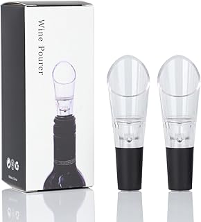 Wine Aerator Pourer | Premium Aerating Spout and Decanter Set - Improve Taste and Smell Immediately,Perfect Wine Gift(2PCS)- Black