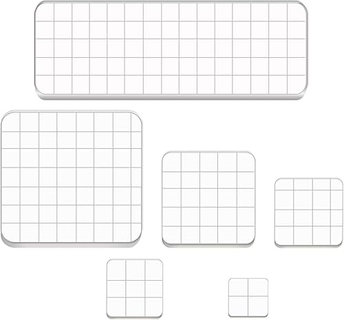 Bloques de sellos acrílicos transparentes de 6 piezas, herramientas con líneas de cuadrícula para álbumes de recortes, manualidades