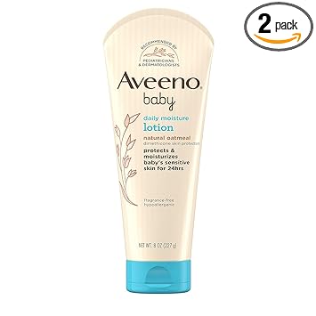 Aveeno Baby Daily Moisture Lotion Fragrance Free 8 Ounce (Pack of 2)