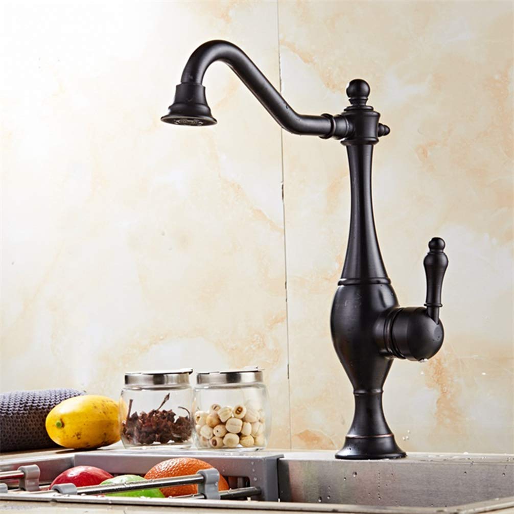 Antique Brass/Black Kitchen Faucet Mixer Cold and Hot Tap Single Hole Water Torneira Cozinha Bathroom Faucets,Black