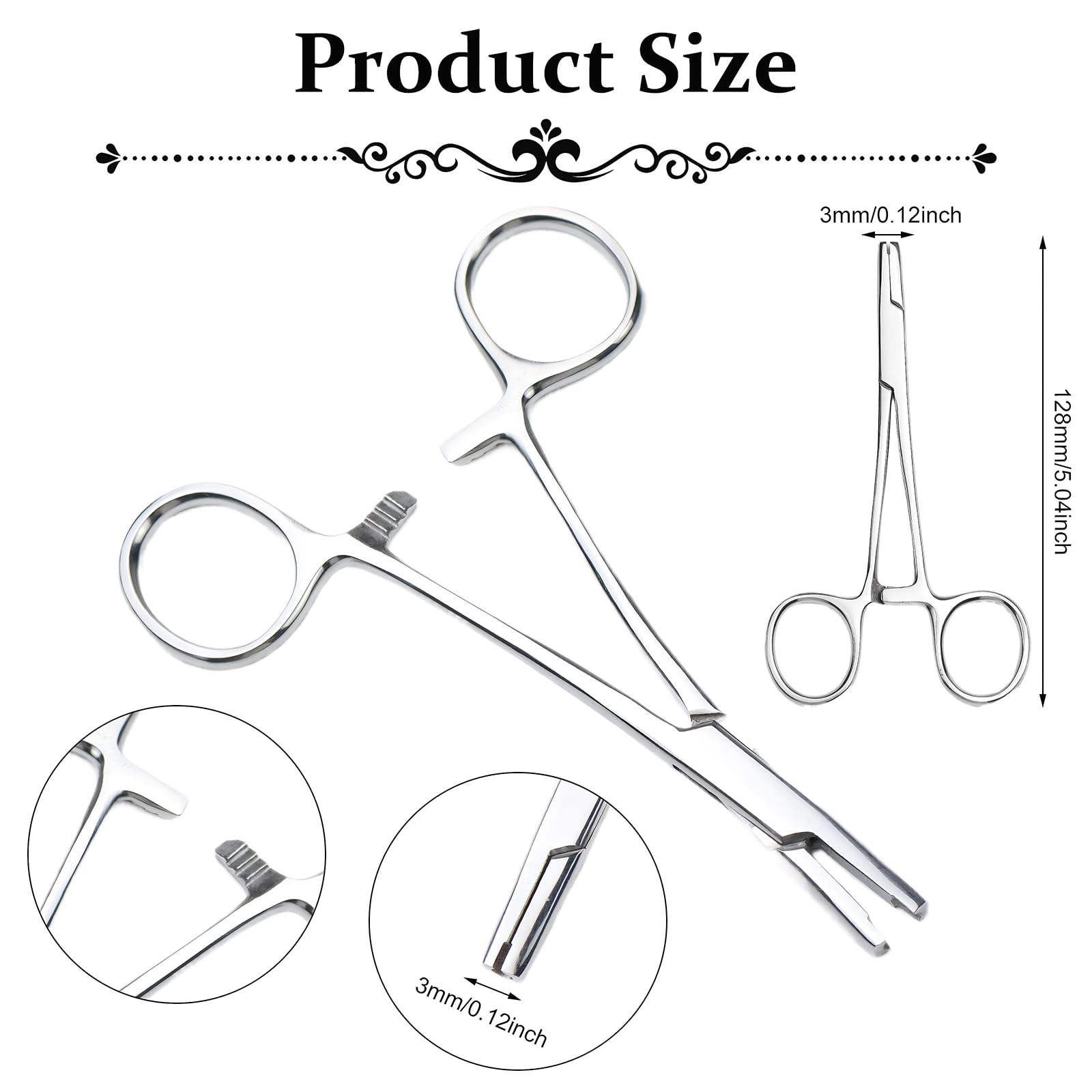 3mm Piercing Zange,Piercing Kugel Aufdreher für Piercings Werkzeug Zubehör für Kugeln,Piercing Werkzeug Offnen Und Wechseln Von Ohr Lippe Bauchnabel Zunge Nasen Augenbrauen Piercings