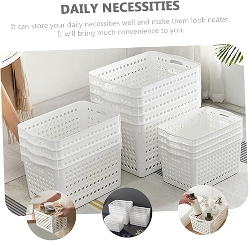 Miniatura 6 de STOBOK 2 unids caja de almacenamiento cesta de almacenamiento de varios organizadores titular de almacenamiento soporte organizador de escritorio