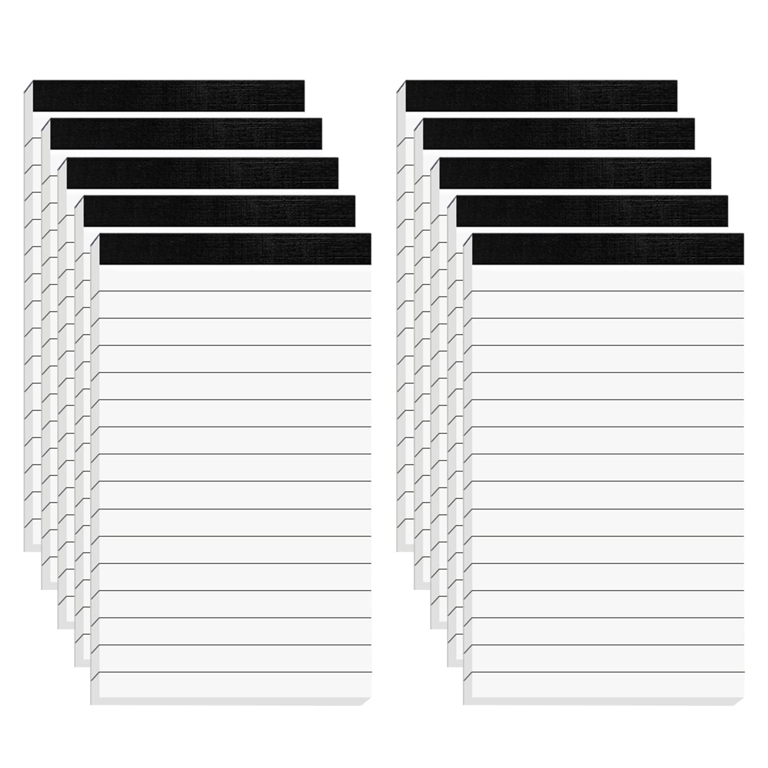10 Pcs Note Pads Refills 3 x 5 inches Memo Small Notebook Writing Pads with 30 Sheets Each Pad College Ruled Lined Paper NotePads White