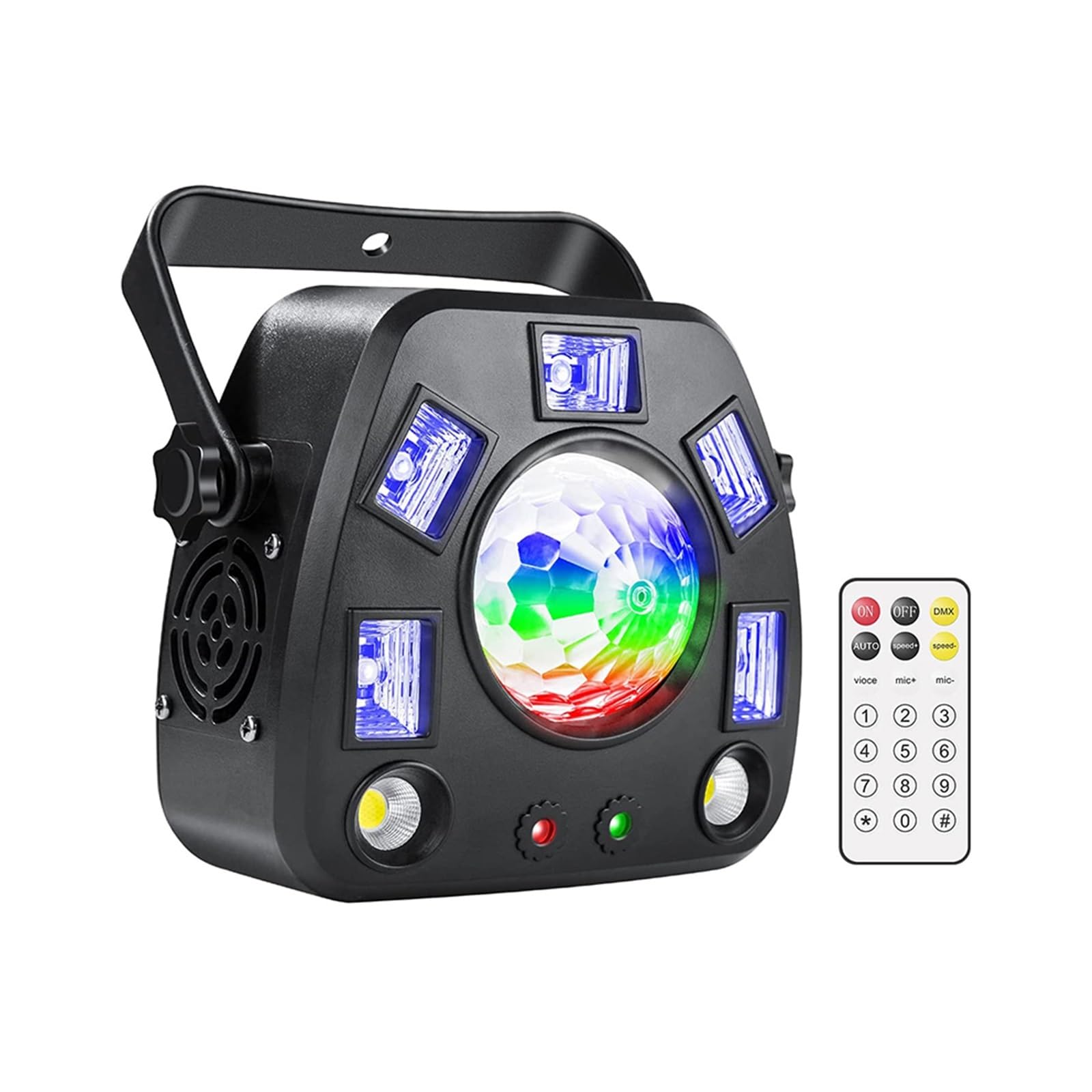 Luci Discoteca, Proiettore Remoto Strobe Magic Ball UV 4IN1 Effetti Di Illuminazione Da Palcoscenico DJ Disco Party Holiday Dance Wedding Black Lamp per DJ, Discoteca, Fotografia, Video, Matrimonio