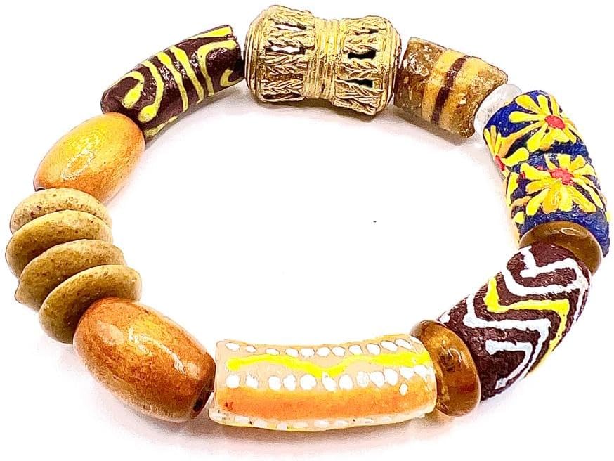 Ghanaian Handmade Powder Glass Trade Bead Bracelet