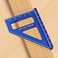 Vista 4 de Regla de medición imperial 3D multiángulo, transportador cuadrado de carpintería de aleación de aluminio de 45/90 grados, regla triangular