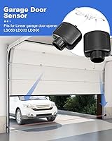 Vista 2 de Abridor de puerta de garaje, sensor de seguridad, ojos para abridor de puerta de garaje lineal, accesorios compatibles con HAE00002 LSO50 LDO33