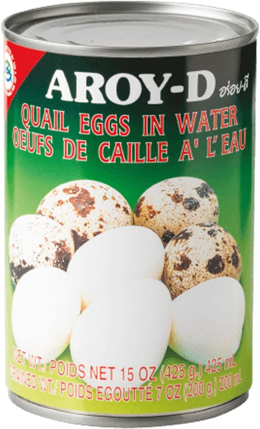 Aroy-d CAN Food plus Ninechef Long Handle Spoon (Quail Eggs, 6 Pack)