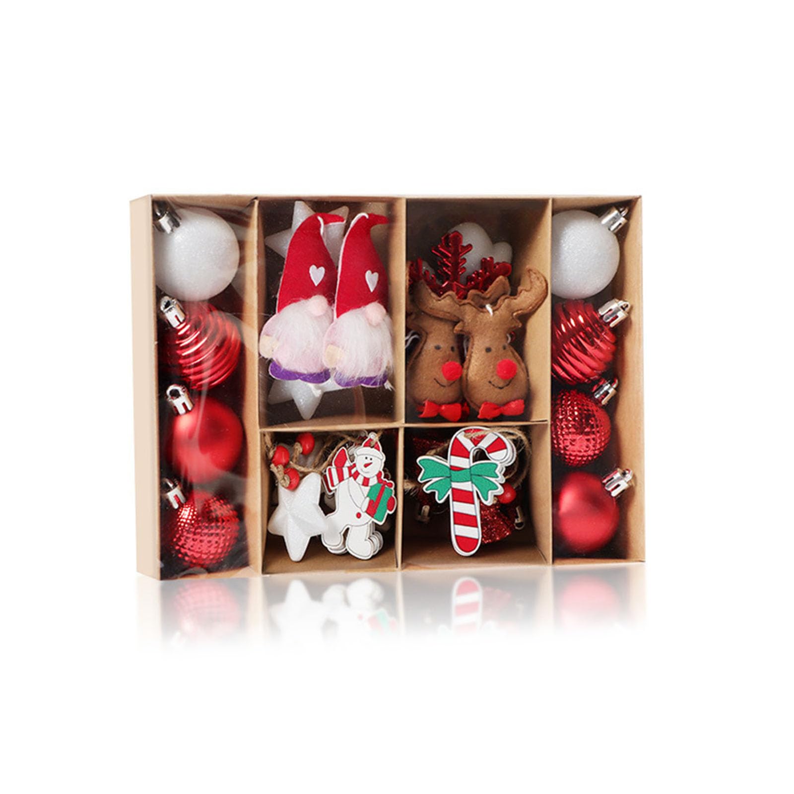 Buxuaaaa C Of 32 Shatterproof Hristmas Tree Decoration For Hristmas Tree Decorations Knitted Doll Pendant Bright Olor Ball Ornaments