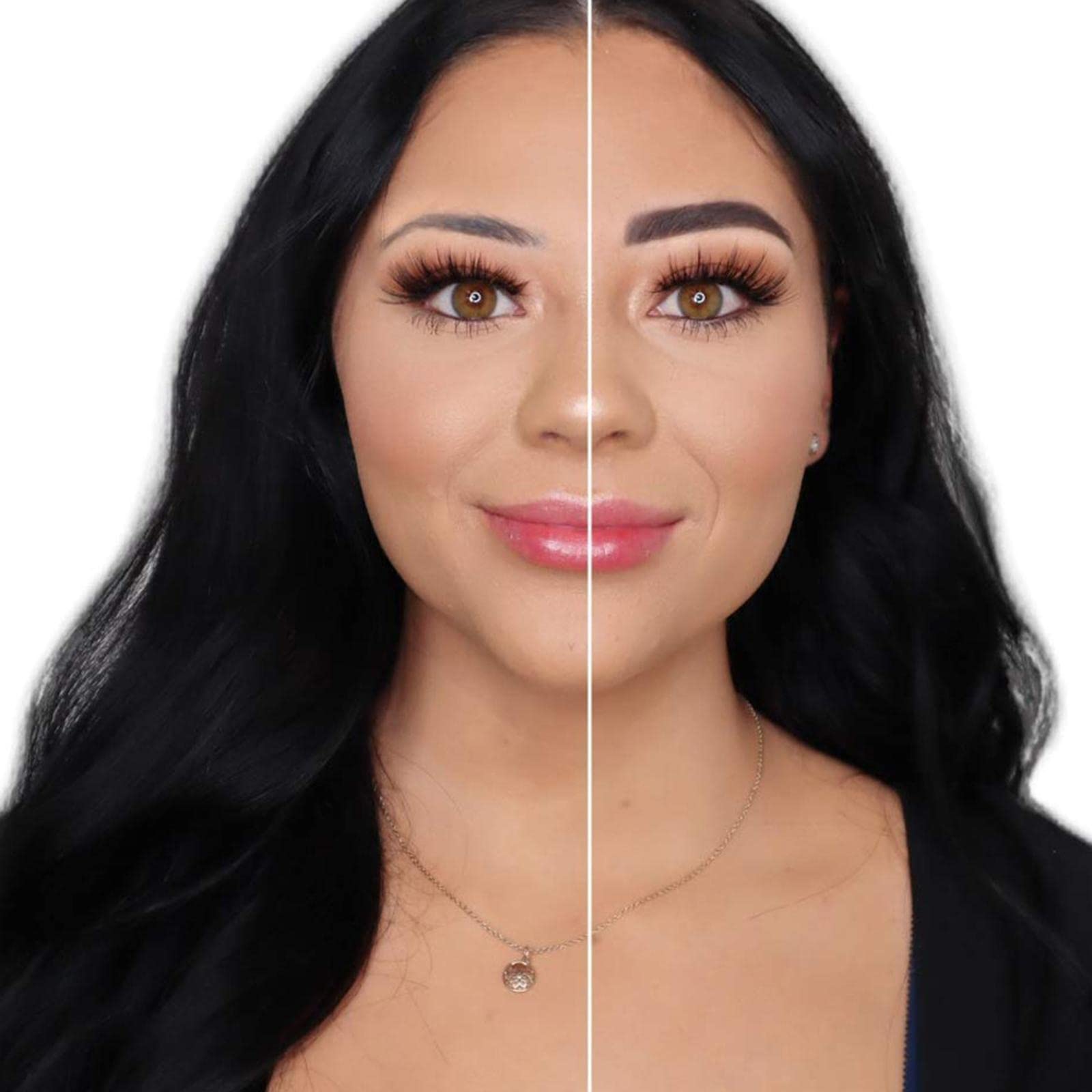 Juego de 10 sellos en polvo para cejas con plantillas de cejas negro-marrón y 24x, negro marrón y 24 piezas