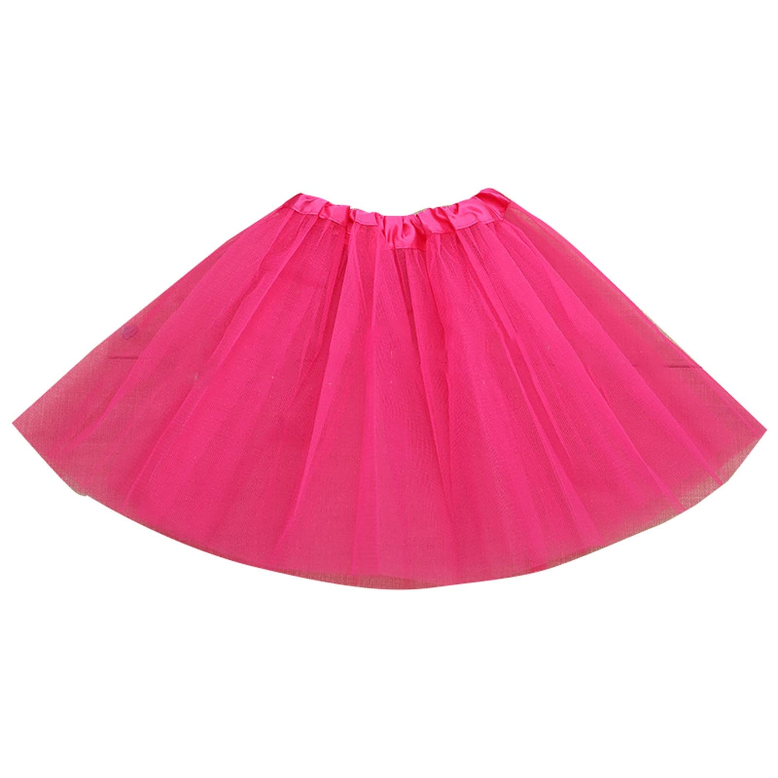 RNTOP Toddler Baby Girls 3 Layered Tutu Skirt Girls Tulle Tutus Mesh Skirts Ballet Dance Skirt Party (Hot Pink, 2-8 Years)