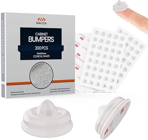 Parachoques para gabinete, 200 piezas de almohadillas adhesivas 3M de cierre suave, parachoques de goma autoadhesivos, amortiguadores de sonido,