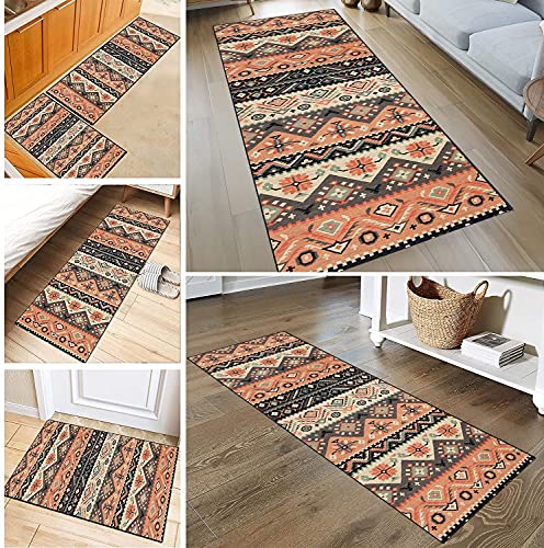 Alfombra marroquí para cocina y pasillo largo naranja 2
