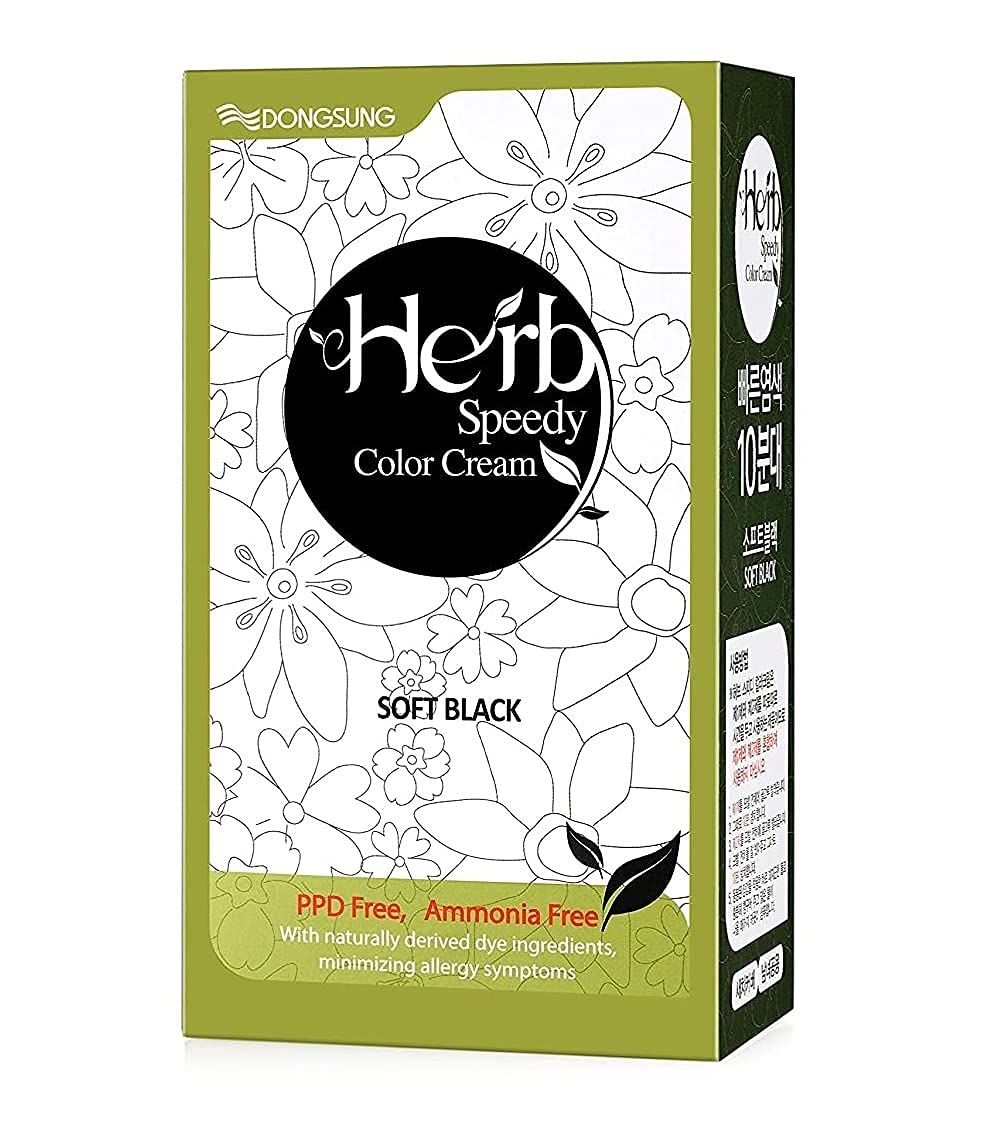 Herb Speedy PPD Free Hair Dye, Ammonia Free Hair Color Soft Black Contains Sun Protection Odorless No more Eye and/or Scalp Irritations From Coloring For Sensitive Scalp