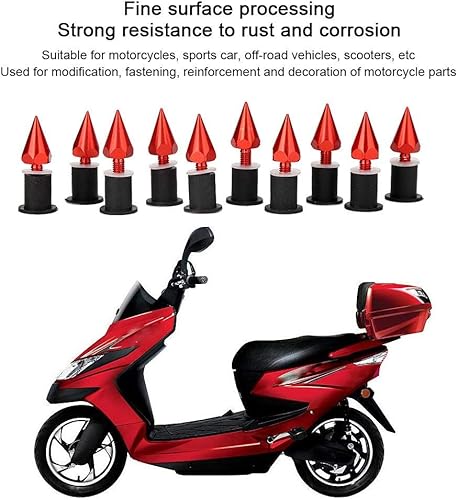 Miniatura 8 de Tornillos de pico para parabrisas, tornillos de clavija para parabrisas M5, tuercas para modificación de motocicleta (rojo)