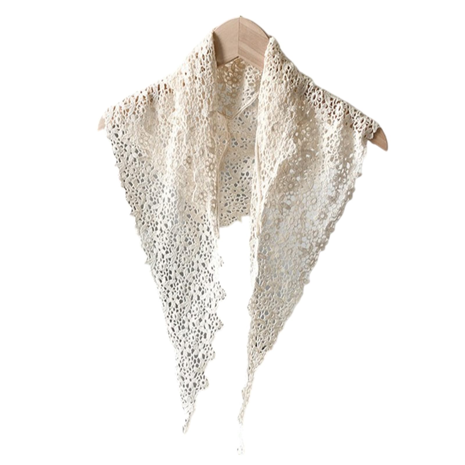 MICFENY Breathable Crochet Scarf Feature Floral Design Kerchief Elegant Shawl for Daily Wear Outfits And Special Occasion