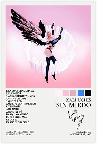 Miniatura 1 de THUMPRO Kali Uchis Album Sin Miedo - Póster de lienzo para decoración de dormitorio, paisaje deportivo, oficina, habitación, regalo, sin marco, 20 x