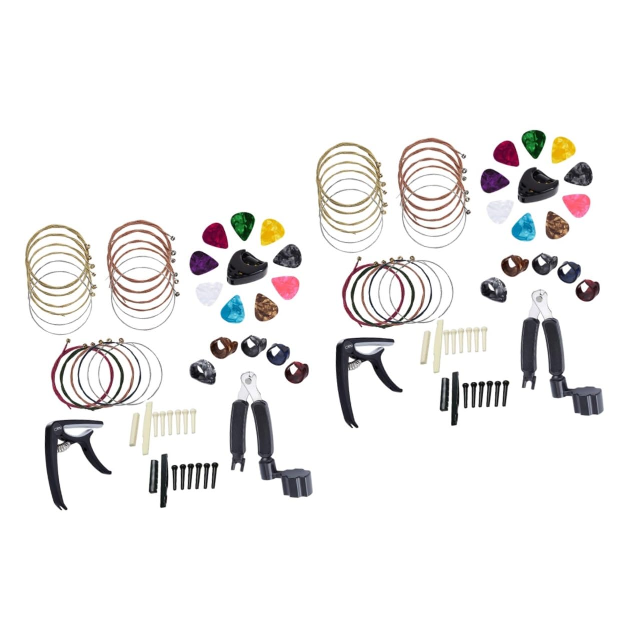TOYANDONA 2piezas Accesorios Para Guitarra Kit De Cambio De Cuerdas Púas Bobinador Soporte Para Púas Puente Cejuela y Sillín Negro