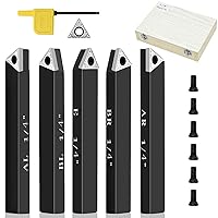 Vista 11 de Juego de 5 piezas de soporte de insertos de torneado de carburo indexable para tornos de mecanizado, 5 piezas de herramientas de torno de metal