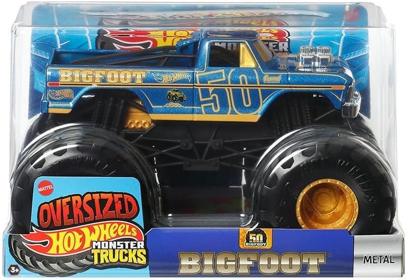 Hot Wheels Monster Trucks Oversized 50th Anniversary Bigfoot 1:24 Scale